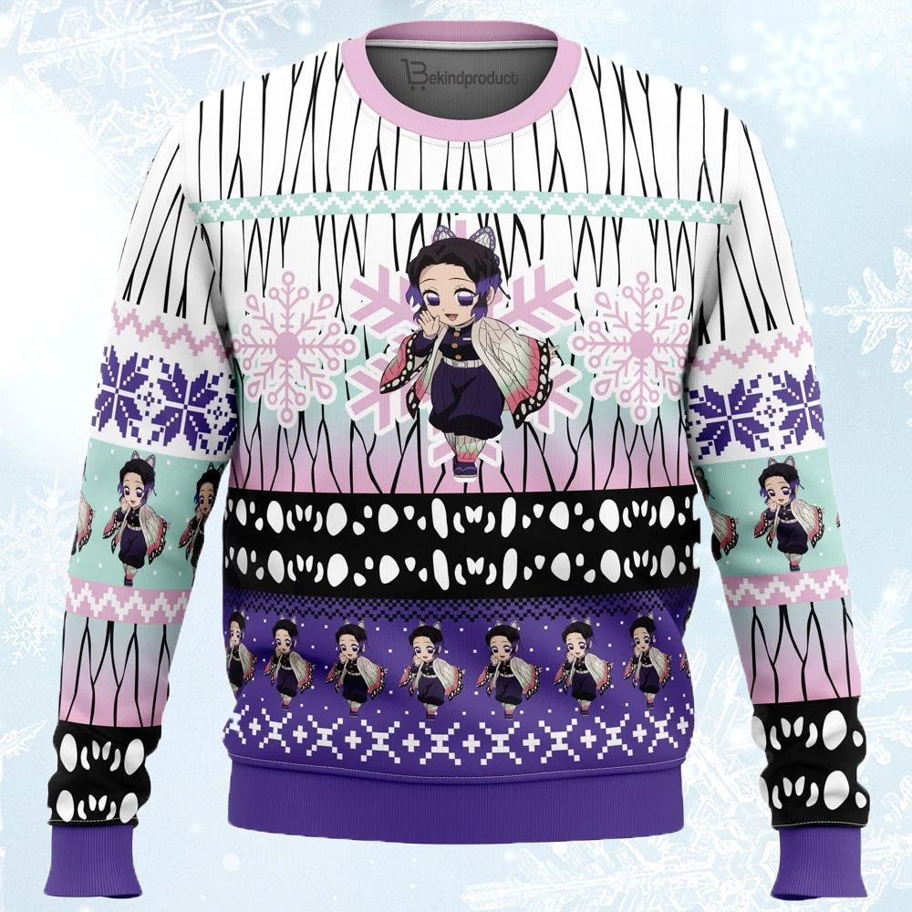 Christmas Shinobu Kocho Demon Slayer Ugly Christmas Sweater For Men & Women Christmas Gift Sweater PT679 - WeCustomit