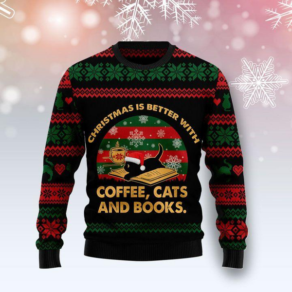 Better With Cat Christmas Ugly Christmas Sweater For Men & Women Christmas Gift Sweater US1094 - WeCustomit