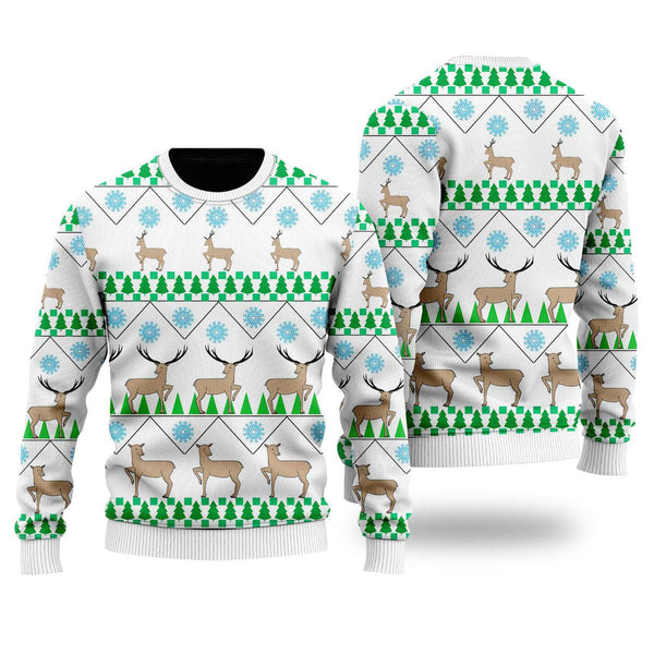 Christmas Deer Tree Ugly Christmas Sweater For Men & Women Christmas Gift Sweater US2336 - WeCustomit