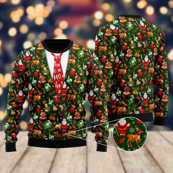 Hohoho Christmas Ugly Christmas Sweater For Men & Women Christmas Gift Sweater US1070 - WeCustomit
