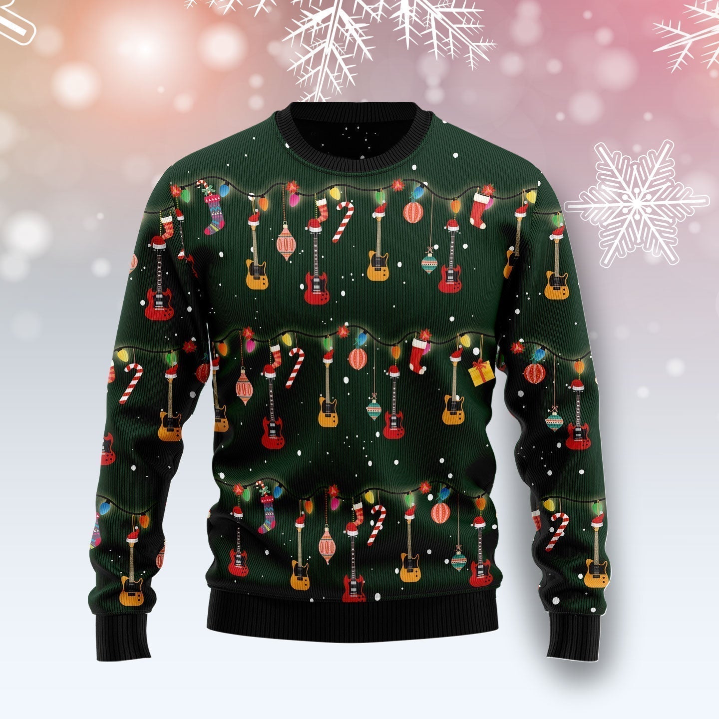Christmas Instrument Electric Guitar Ugly Christmas Sweater For Men & Women Christmas Gift Sweater US1899 - WeCustomit