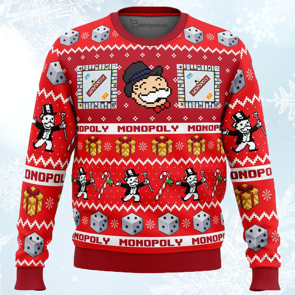 Christmas-Monopoly Ugly Christmas Sweater For Men & Women Christmas Gift Sweater PT481 - WeCustomit