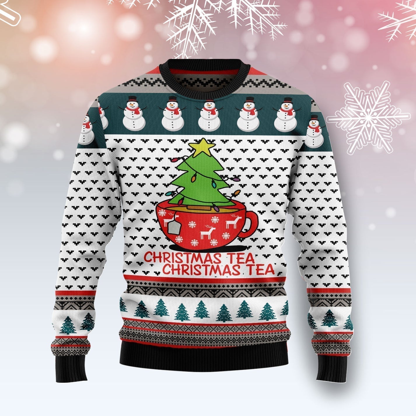 Christmas Tea Ugly Christmas Sweater For Men & Women Christmas Gift Sweater US1527 - WeCustomit