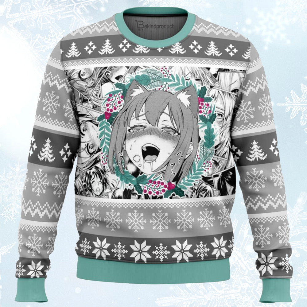 Christmas Anime Ahegao Ugly Christmas Sweater For Men & Women Christmas Gift Sweater BH033 - WeCustomit