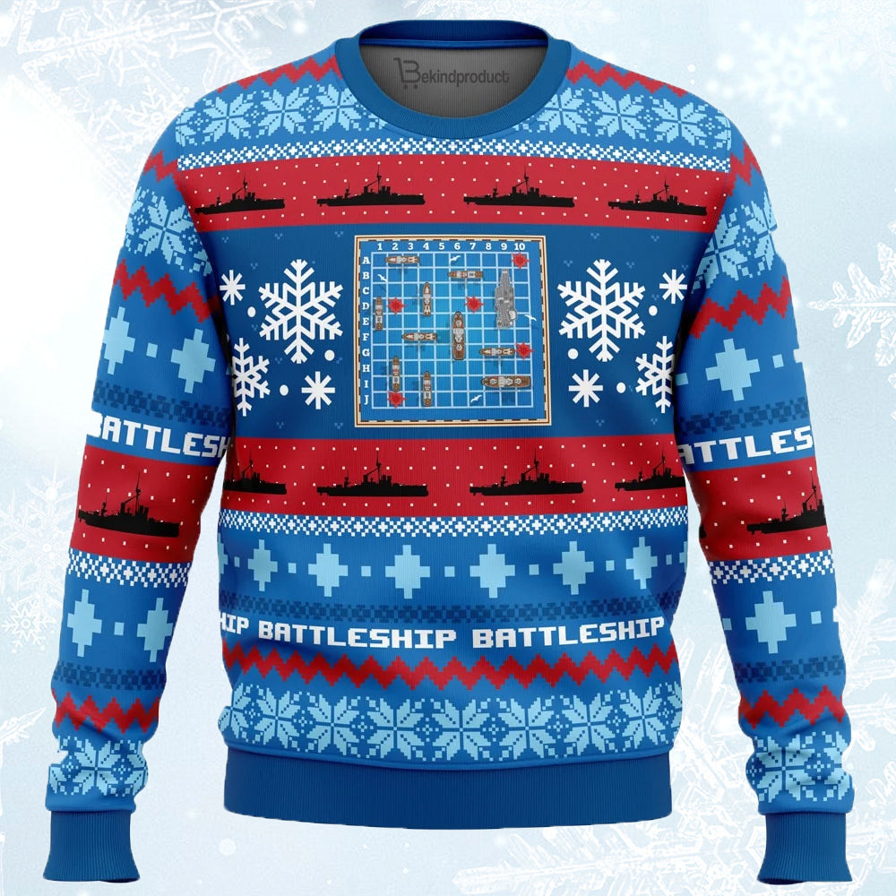 Christmas Battleship Ugly Christmas Sweater For Men & Women Christmas Gift Sweater PT682 - WeCustomit