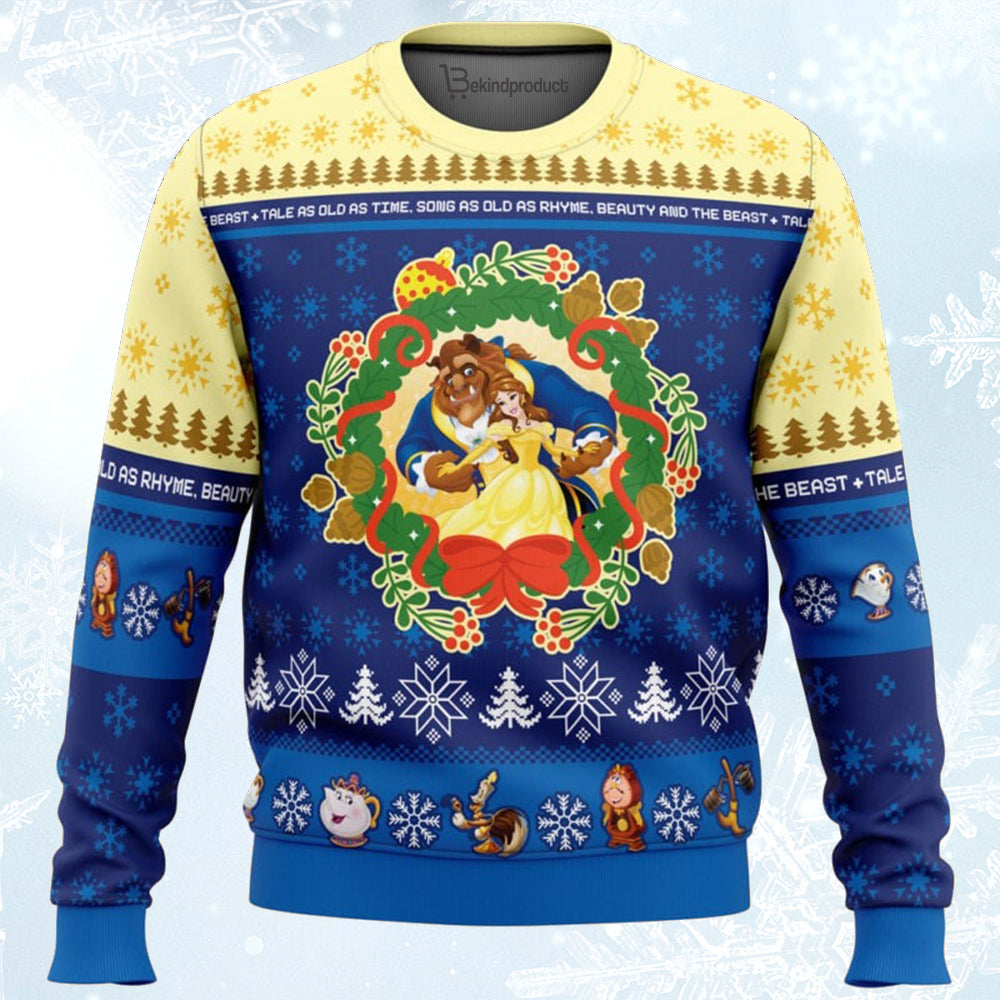 Christmas Beauty and the Beast Ugly Christmas Sweater For Men & Women Christmas Gift Sweater BH354 - WeCustomit