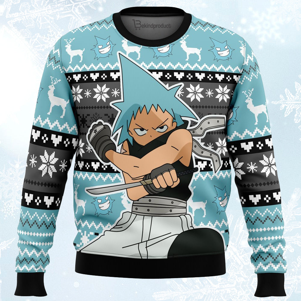 Christmas Black Star Soul Eater Ugly Christmas Sweater For Men & Women Christmas Gift Sweater PT284 - WeCustomit
