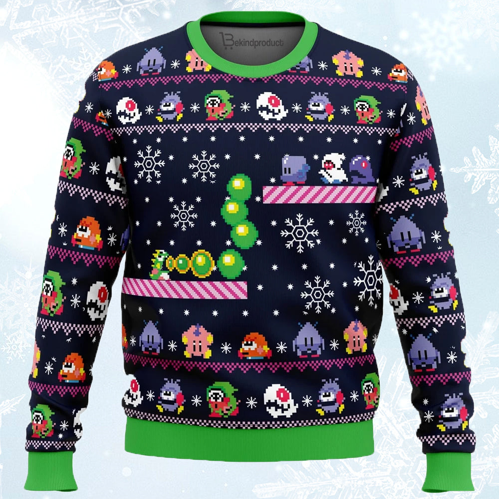 Christmas Bubble Bubble Bobble Ugly Christmas Sweater For Men & Women Christmas Gift Sweater PT683 - WeCustomit