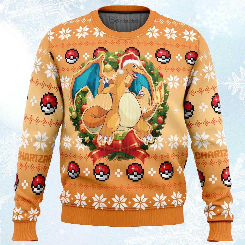 Christmas Charizard Ugly Christmas Sweater For Men & Women Christmas Gift Sweater PT328 - WeCustomit