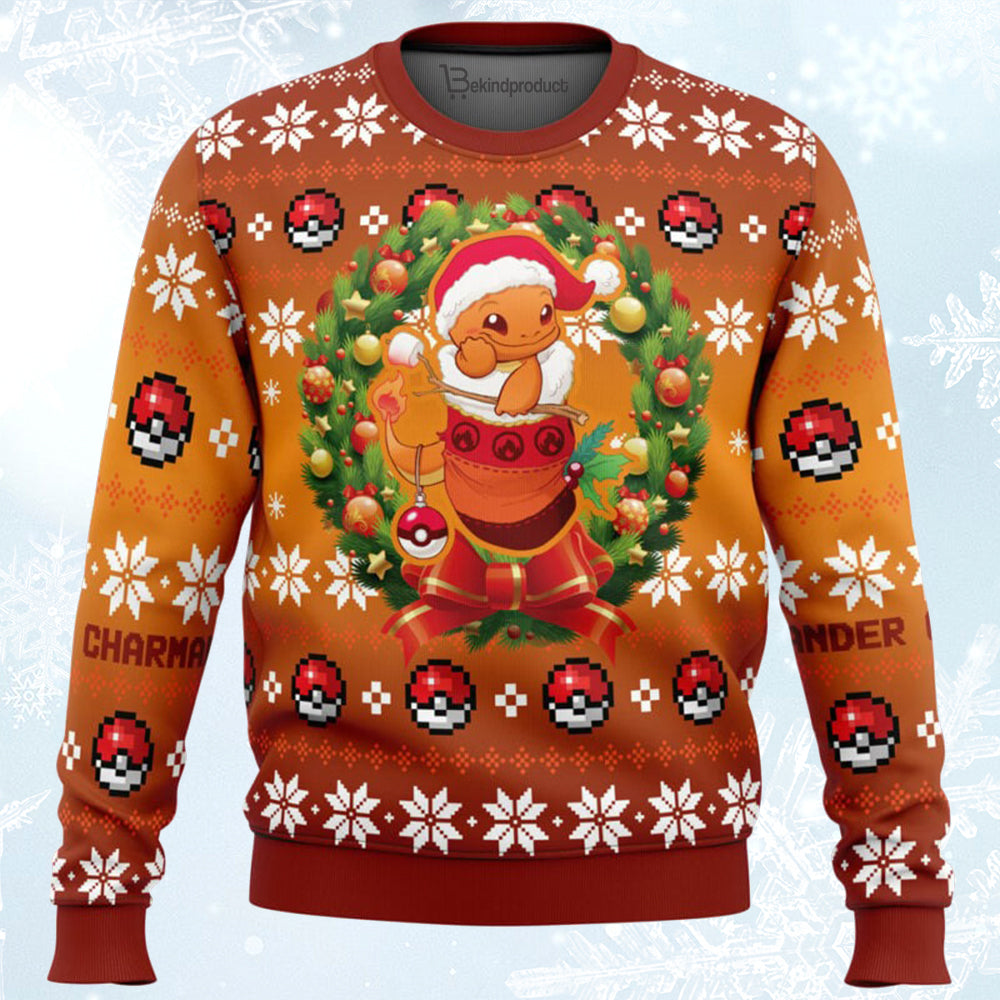 Christmas Charmander Pokemon Ugly Christmas Sweater For Men & Women Christmas Gift Sweater BH471 - WeCustomit