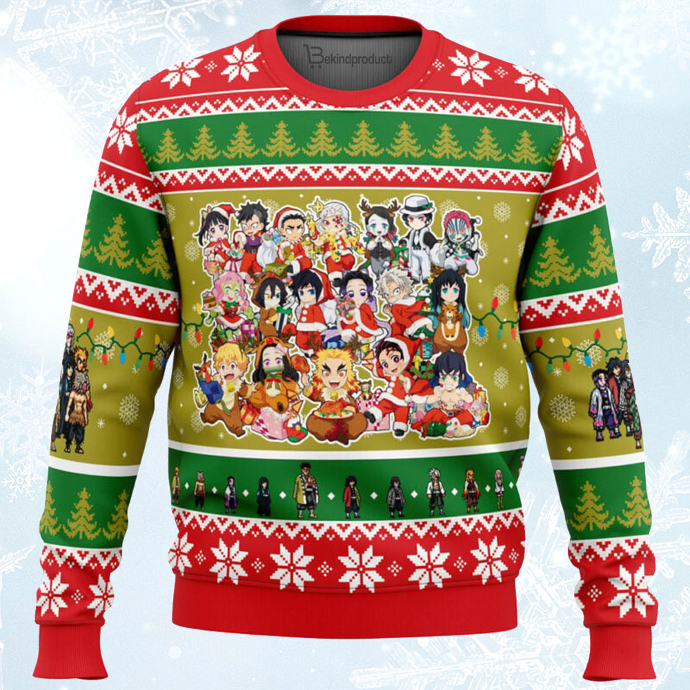 Christmas Demon Slayer Squad Demon Slayer Ugly Christmas Sweater For Men & Women Christmas Gift Sweater BH117 - WeCustomit
