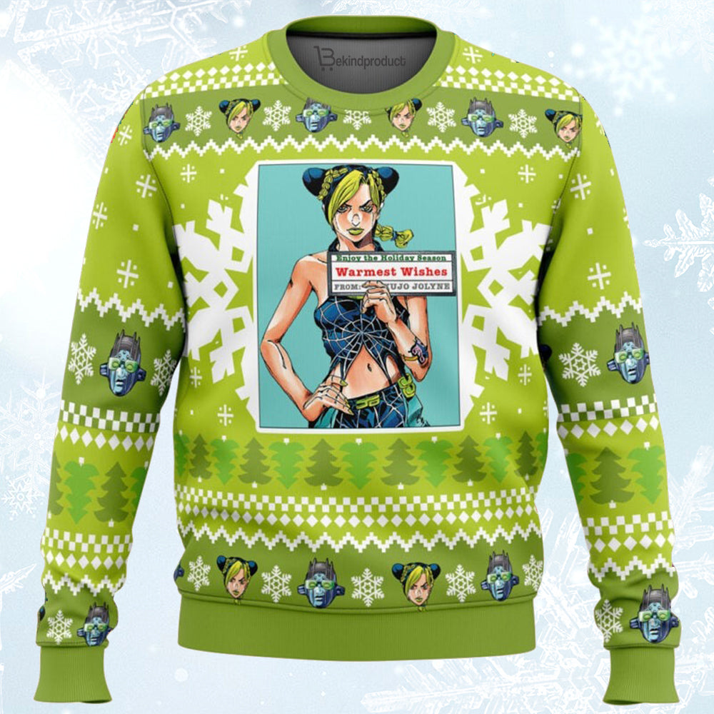 Christmas Jolyne Kujo Jojo’s Bizarre Adventure Ugly Christmas Sweater For Men & Women Christmas Gift Sweater BH395 - WeCustomit
