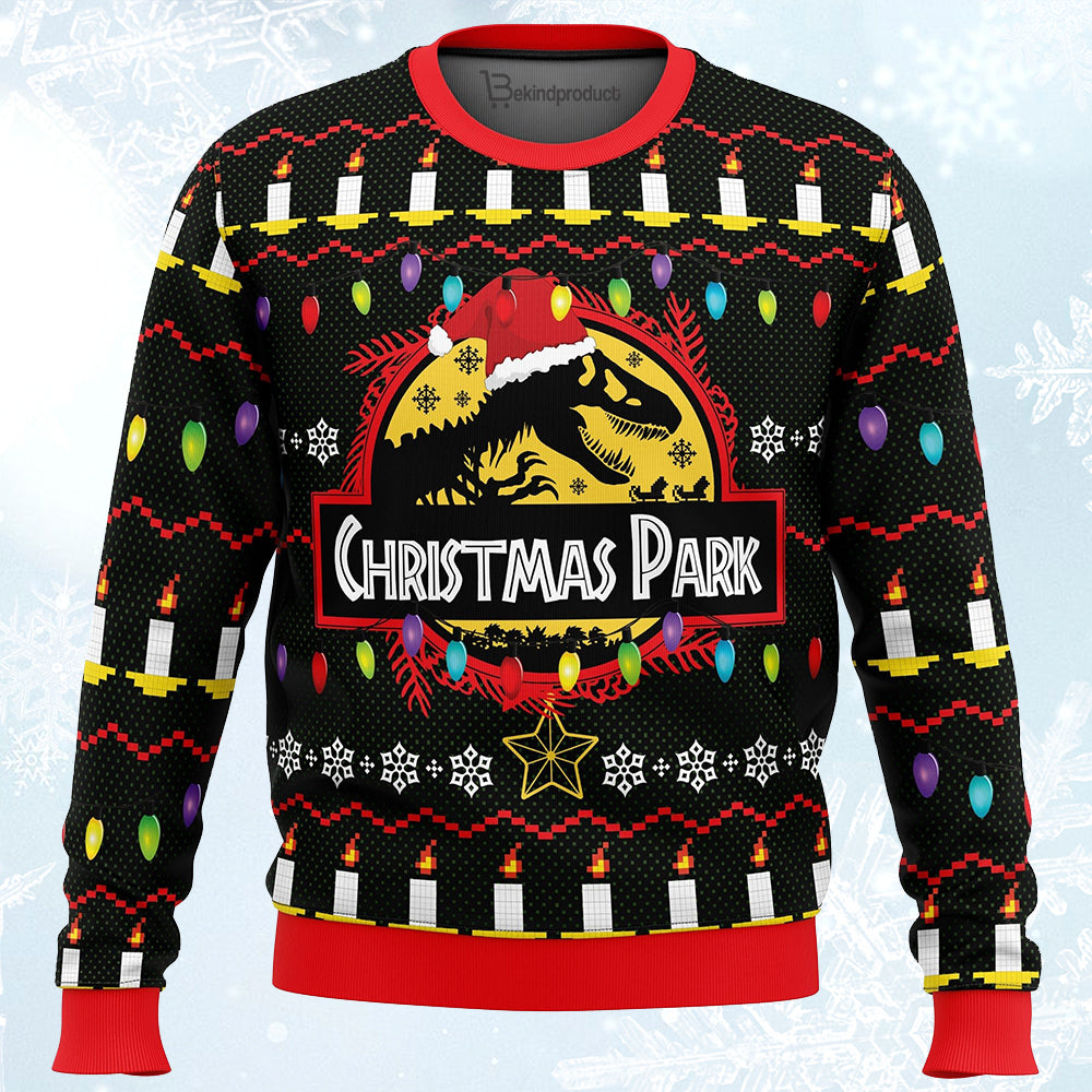 Christmas Park Jurassic Park Ugly Christmas Sweater For Men & Women Christmas Gift Sweater PT086 - WeCustomit
