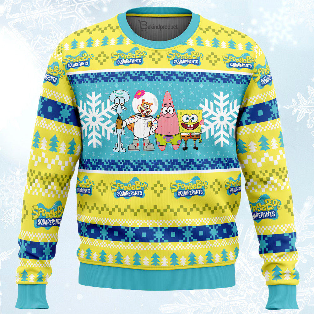 Christmas Spongebob Nickelodeon Ugly Christmas Sweater For Men & Women Christmas Gift Sweater PT638 - WeCustomit