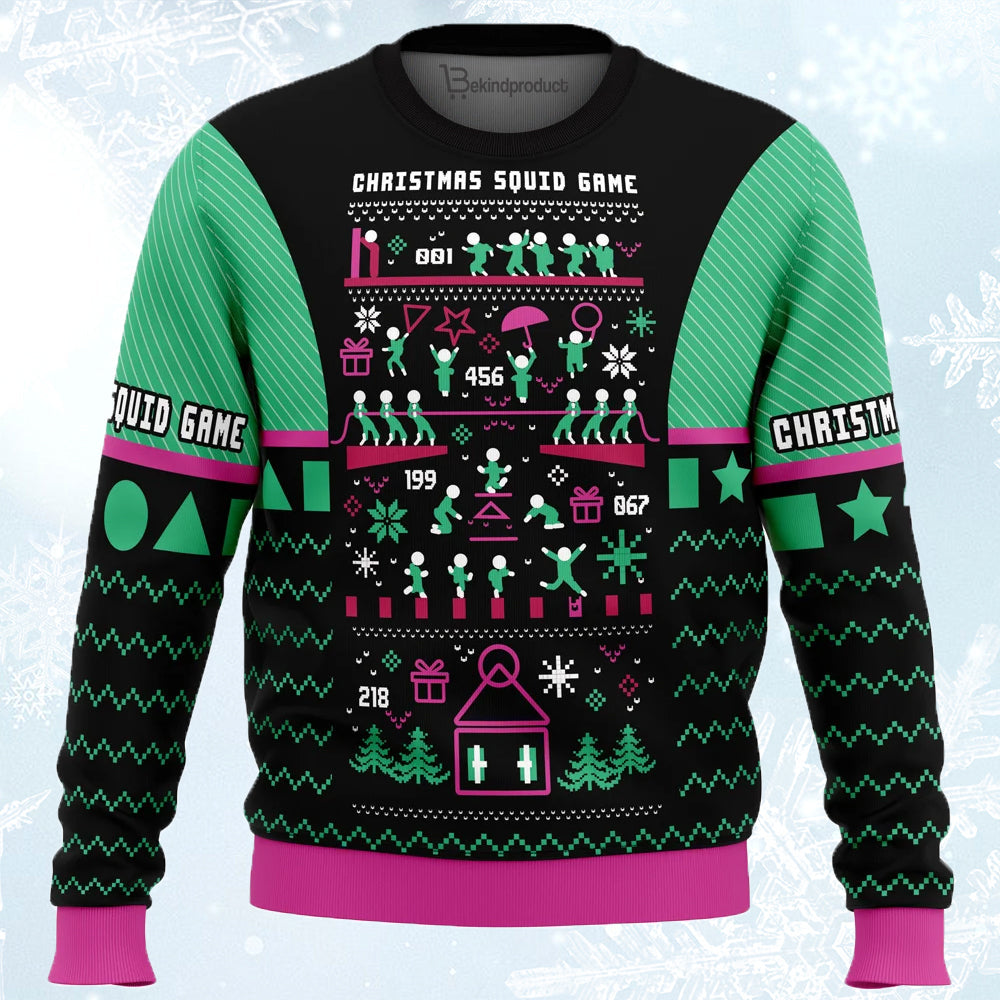 Christmas Squid Game Ugly Christmas Sweater For Men & Women Christmas Gift Sweater PT827 - WeCustomit