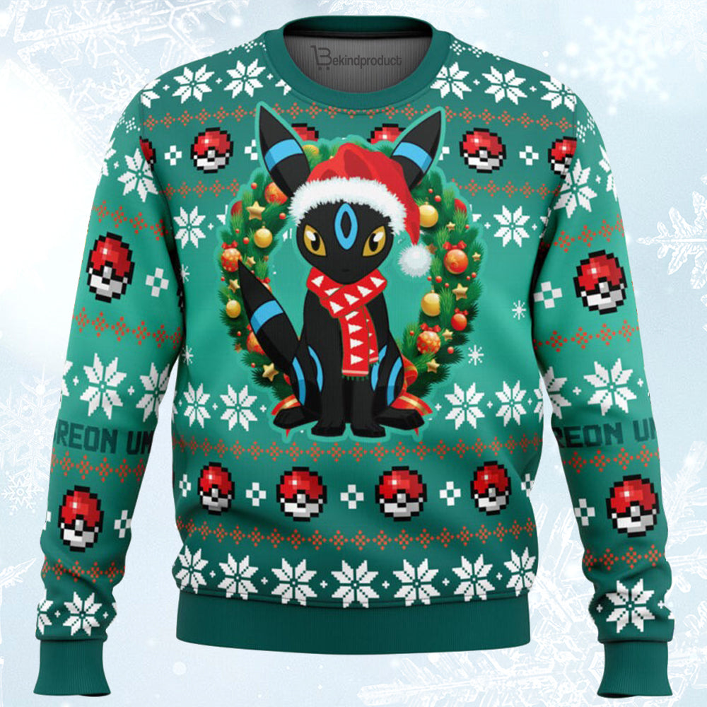 Christmas Umbreon Pokemon Ugly Christmas Sweater For Men & Women Christmas Gift Sweater BH112 - WeCustomit