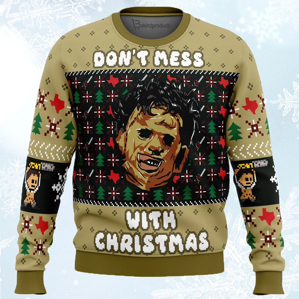 Christmas in Texas Leatherface Ugly Christmas Sweater For Men & Women Christmas Gift Sweater PT825 - WeCustomit