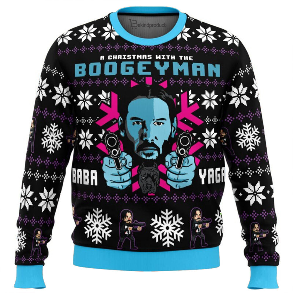 Christmas with the Boogeyman John Wick Ugly Christmas Sweater For Men & Women Christmas Gift Sweater BH311 - WeCustomit