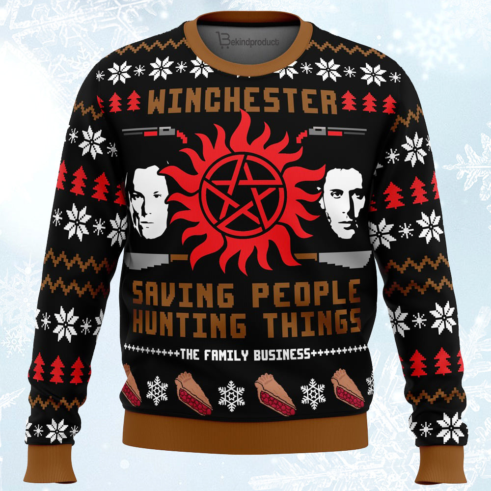 Christmas with the Winchesters Ugly Christmas Sweater For Men & Women Christmas Gift Sweater PT290 - WeCustomit