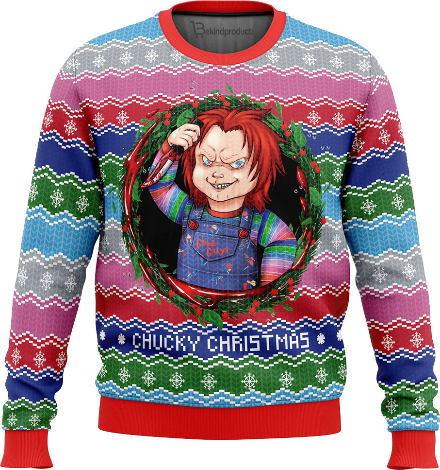 Chucky Christmas Ugly Christmas Sweater For Men & Women Christmas Gift Sweater PT168 - WeCustomit