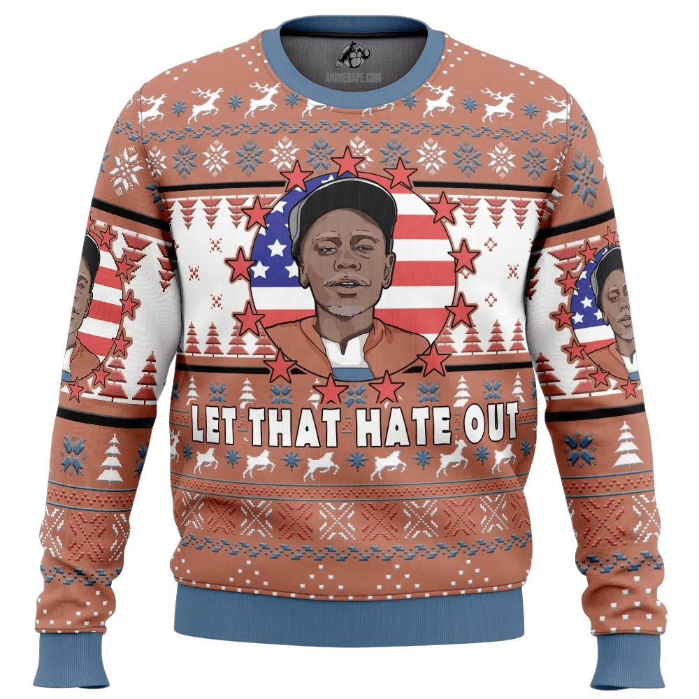 Clayton Bigsby Let That Hate Out Chappelle’s Show Ugly Christmas Sweater - WeCustomit