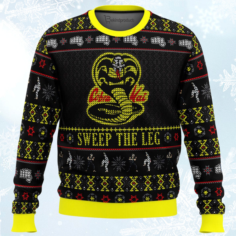 Cobra Kai Sweep The Leg Karate Kid Ugly Christmas Sweater For Men & Women Christmas Gift Sweater BH111 - WeCustomit