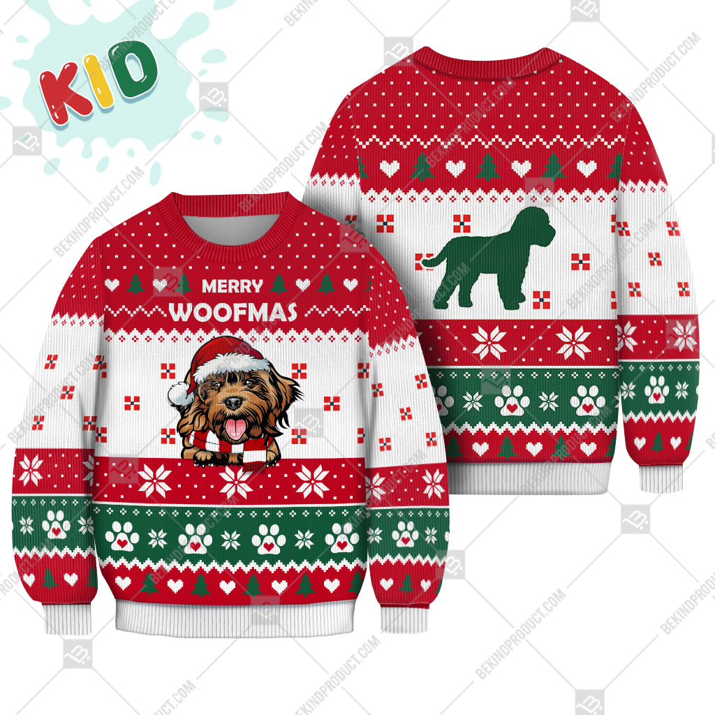 Cockapoo Dog Christmas Paw Heart Print Ugly Christmas Sweater Print Sweatshirt - Best Gift For Christmas, Noel - WeCustomit