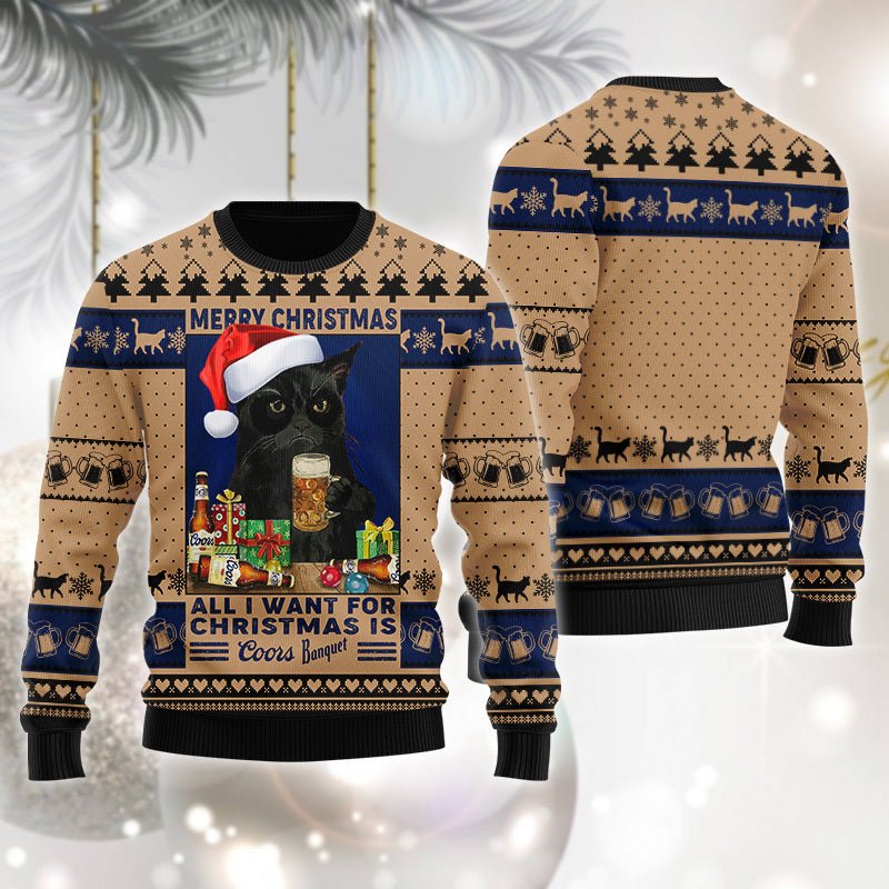 Coors Banquet Is All I Want For Christmas Ugly Sweater - WeCustomit