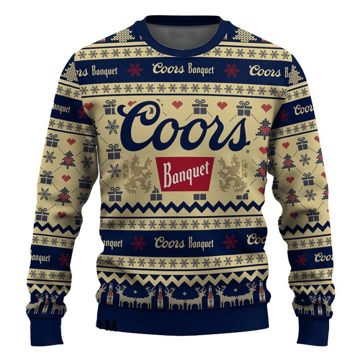 Coors Banquet Snowing Christmas Ugly Sweater - WeCustomit