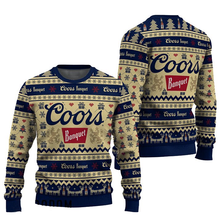 Coors Banquet Snowing Christmas Ugly Sweater - WeCustomit