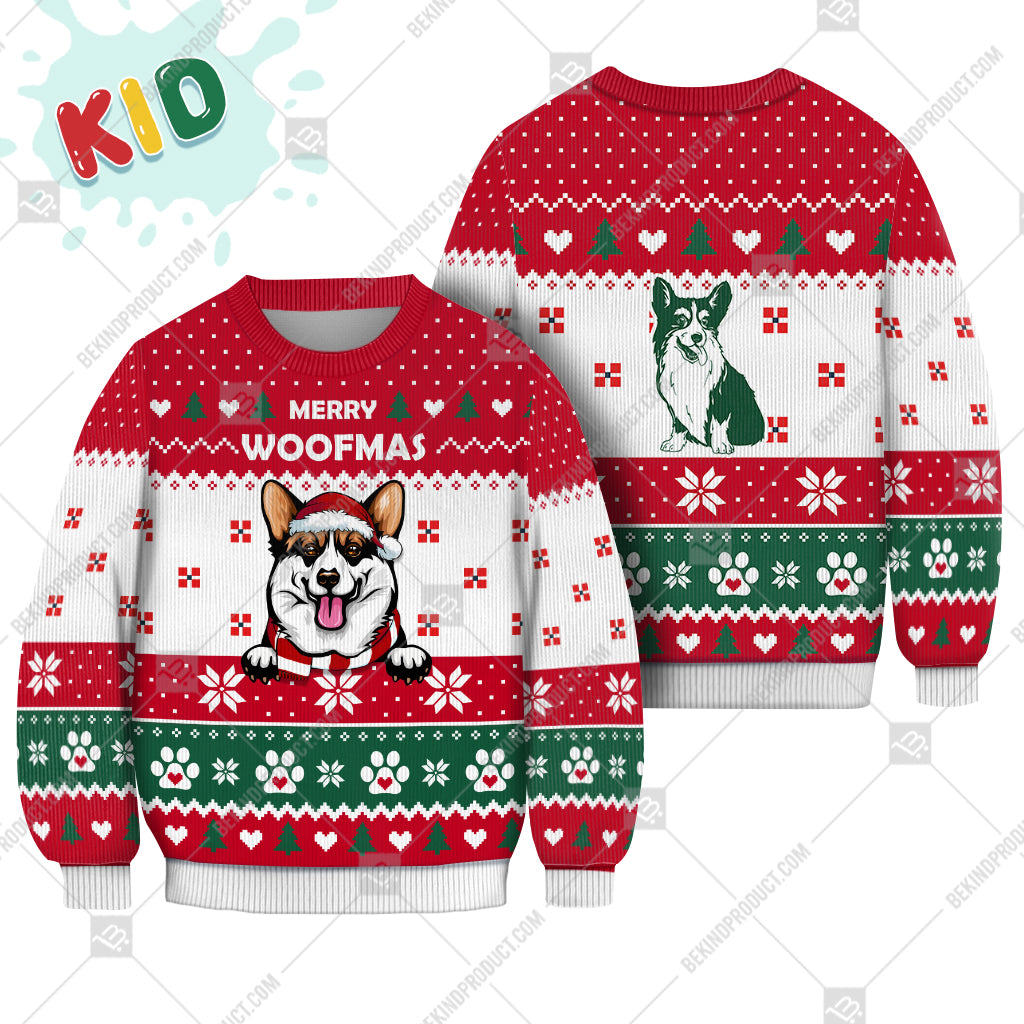 Corgi Dog Christmas Paw Heart Print Ugly Christmas Sweater Print Sweatshirt - Best Gift For Christmas, Noel - WeCustomit