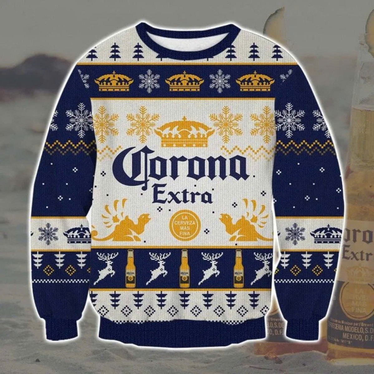 Corona Extra Winter Snowflake Ugly Sweater - WeCustomit