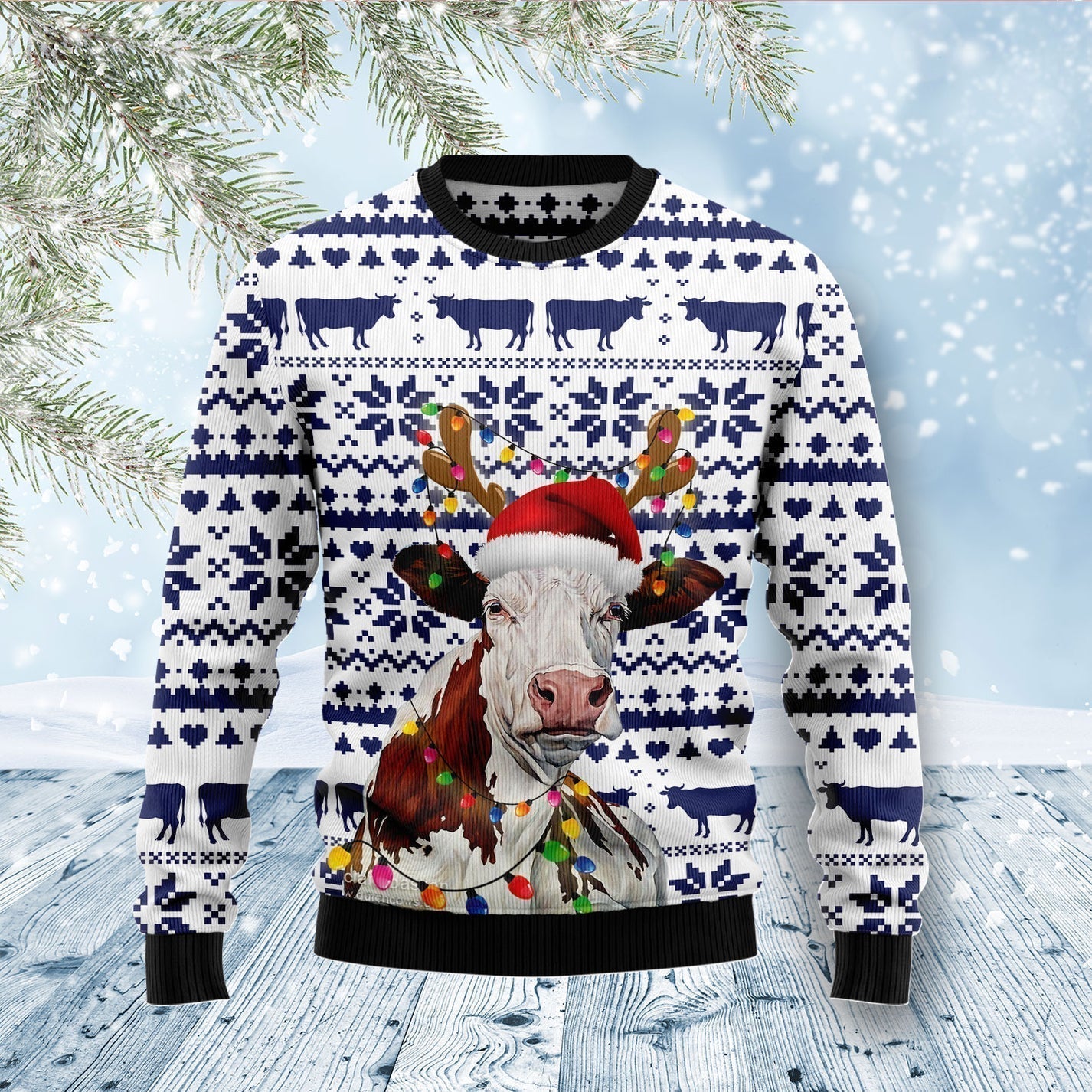 Cow Christmas Reunion Ugly Christmas Sweater For Men & Women Christmas Gift Sweater US3342 - WeCustomit
