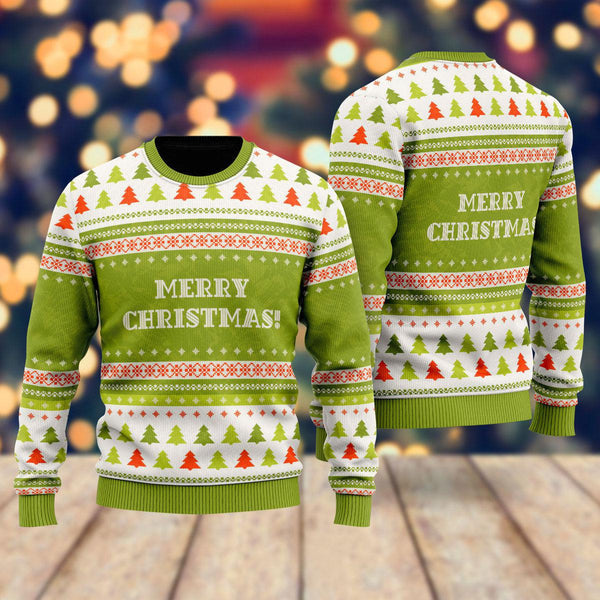 Crazy Green Christmas Pattern Ugly Christmas Sweater For Men & Women Christmas Gift Sweater US1078 - WeCustomit