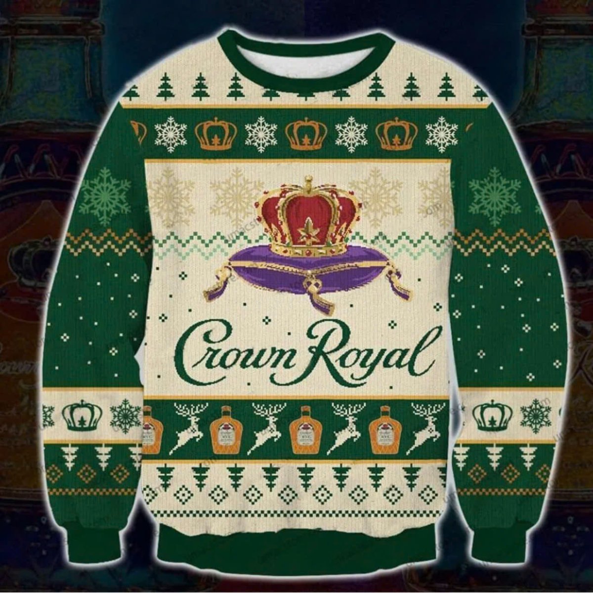 Crown Royal Reindeer Ugly Christmas Sweater - WeCustomit