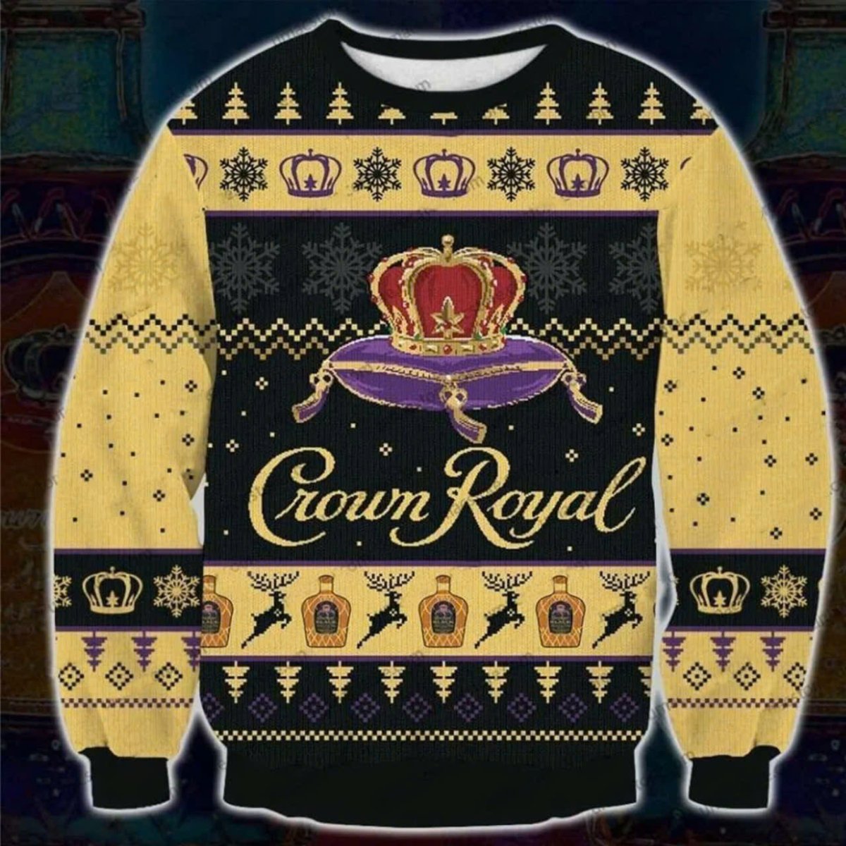 Crown Royal Reindeer Ugly Christmas Sweater - WeCustomit