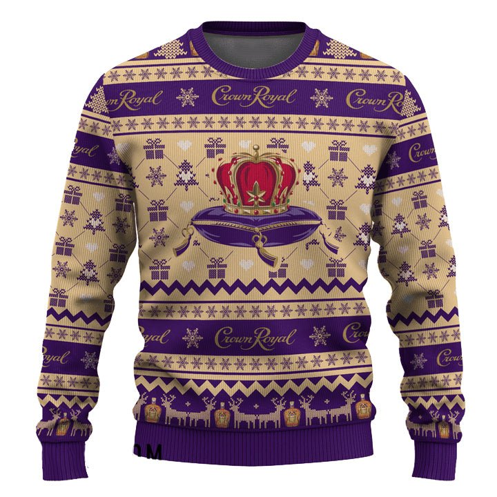 Crown Royal Snowing Christmas Ugly Sweater - WeCustomit