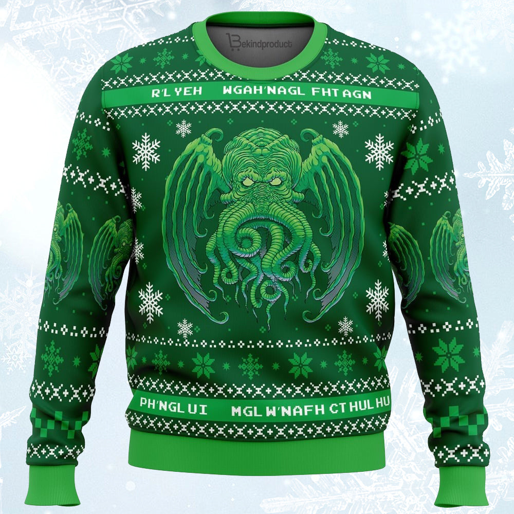 Cthulhu Cultist Christmas Ugly Christmas Sweater For Men & Women Christmas Gift Sweater PT370 - WeCustomit