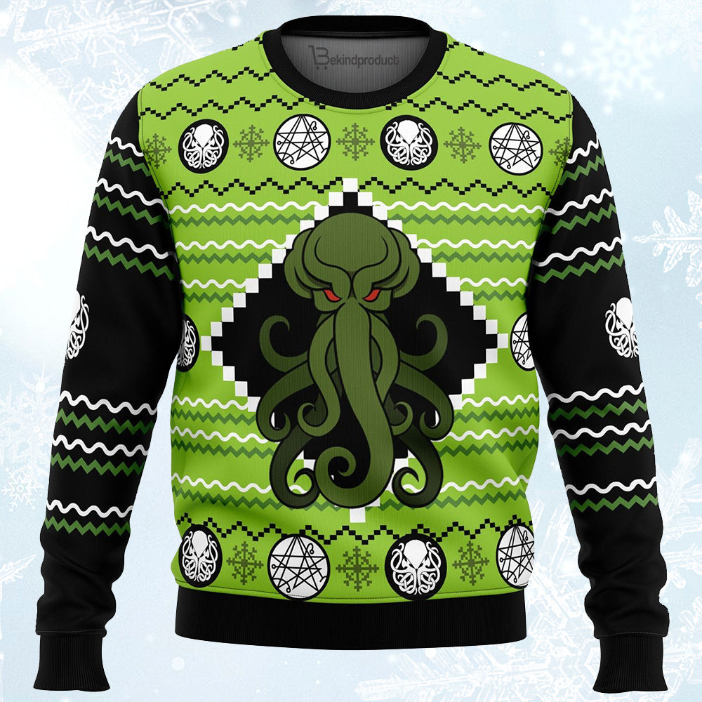 Cthulhu Ugly Christmas Sweater For Men & Women Christmas Gift Sweater PT408 - WeCustomit
