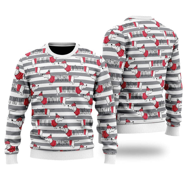 Dachshund Through The Snow Ugly Christmas Sweater For Men & Women Christmas Gift Sweater US1753 - WeCustomit