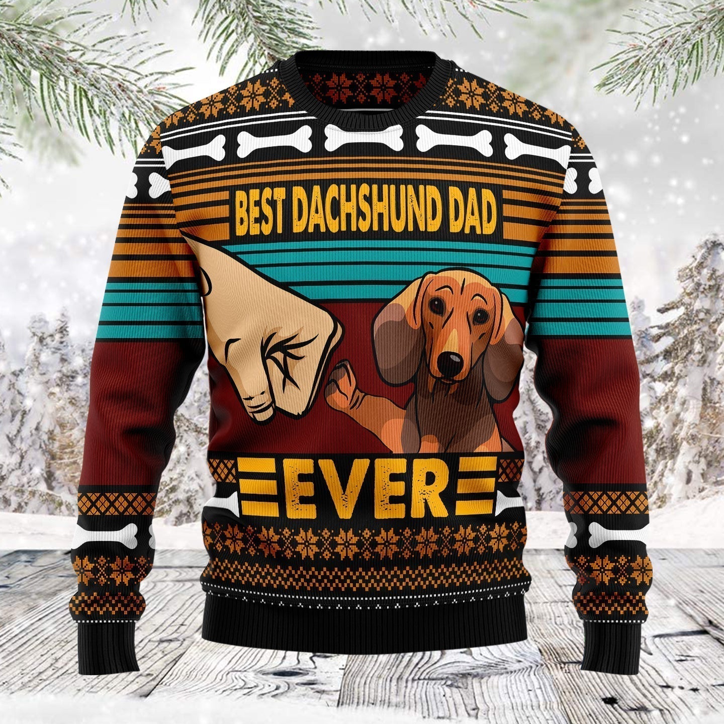 Best Dog Dad Ugly Christmas Sweater For Men & Women Christmas Gift Sweater US1723 - WeCustomit