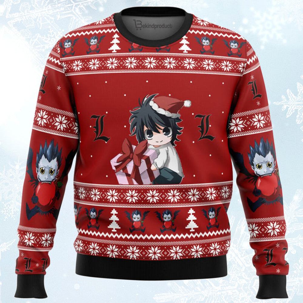 Death Note Chibi L Ugly Christmas Sweater For Men & Women Christmas Gift Sweater BH229 - WeCustomit