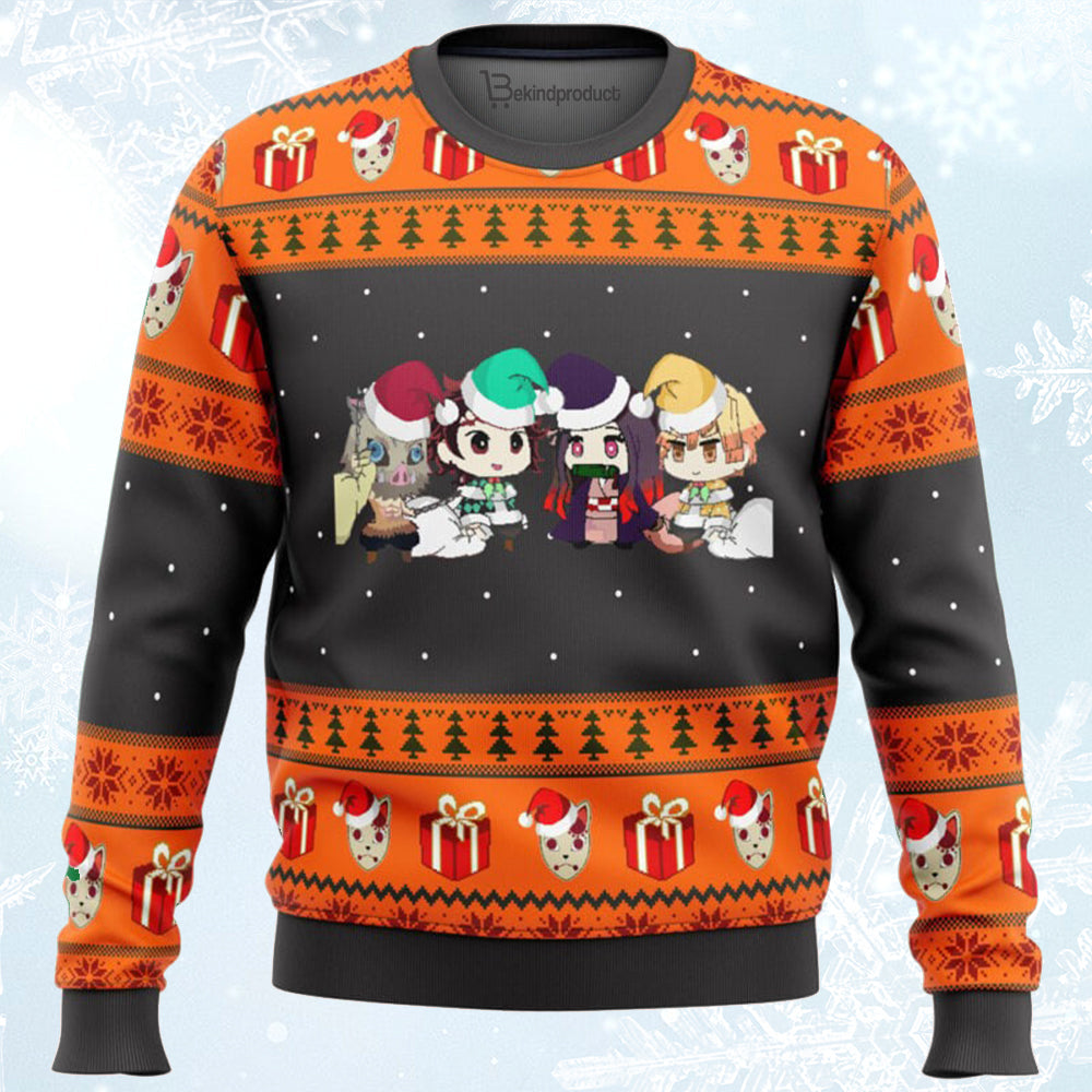 Demon Slayer Chibi Ugly Christmas Sweater For Men & Women Christmas Gift Sweater BH189 - WeCustomit