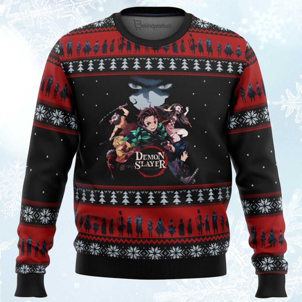 Demon Slayer Poster Ugly Christmas Sweater For Men & Women Christmas Gift Sweater BH432 - WeCustomit