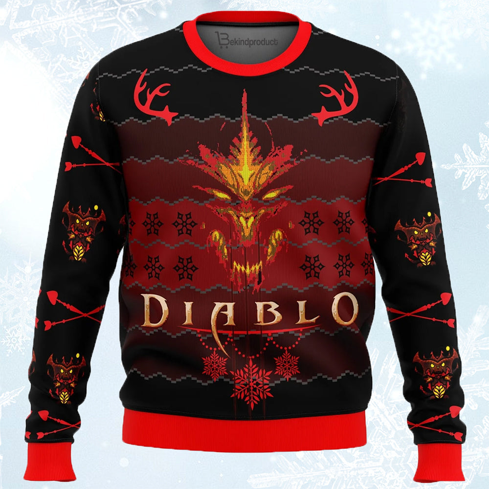 Diablo 3 Ugly Christmas Sweater For Men & Women Christmas Gift Sweater PT794 - WeCustomit