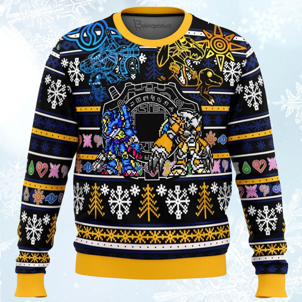 Digimon Ugly Christmas Sweater For Men & Women Christmas Gift Sweater BH109 - WeCustomit