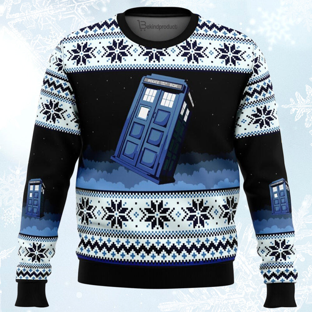 Doctor Who Tardis Ugly Christmas Sweater For Men & Women Christmas Gift Sweater BH108 - WeCustomit