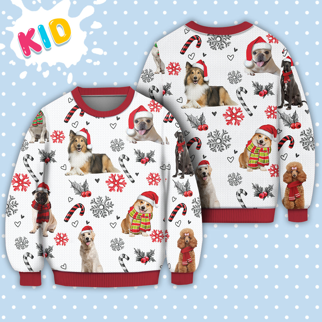 Dog Christmas Pattern Sweater Christmas Knitted Print Sweatshirt - Best Gift For Christmas, Noel - WeCustomit