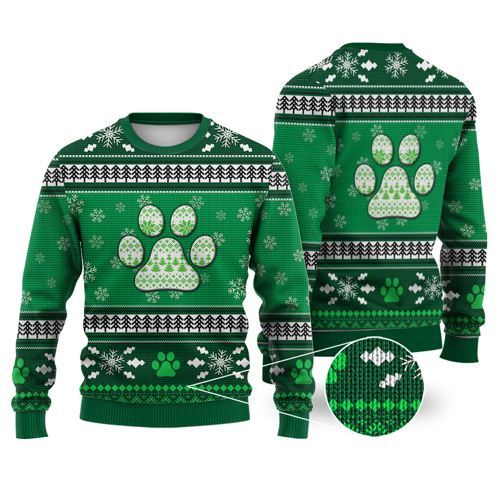 Dog Pattern Falling Snowflakes Sweater Christmas Knitted Sweater Print Fashion Sweatshirt For Everyone - WeCustomit