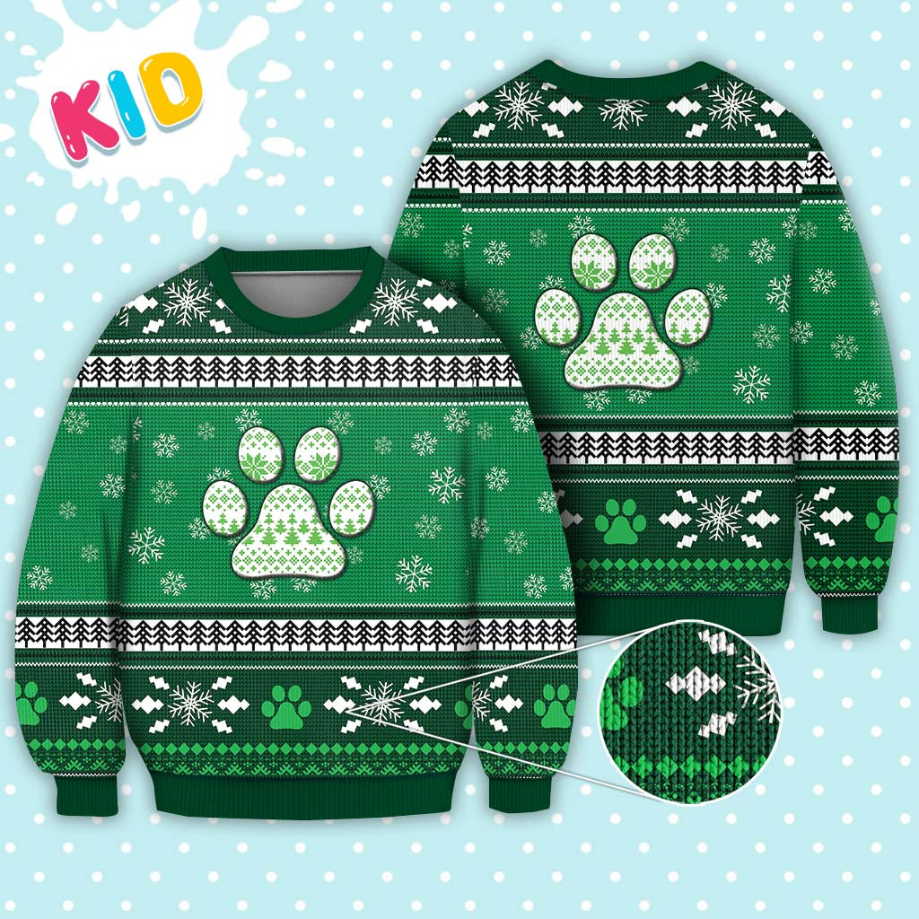 Dog Pattern Falling Snowflakes Sweater Christmas Knitted Sweater Print Fashion Sweatshirt For Everyone - WeCustomit